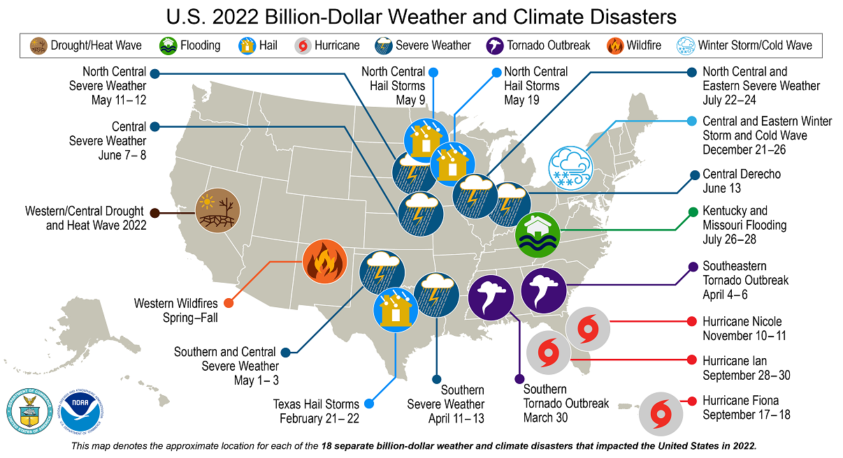 2022 billion dollar disaster map