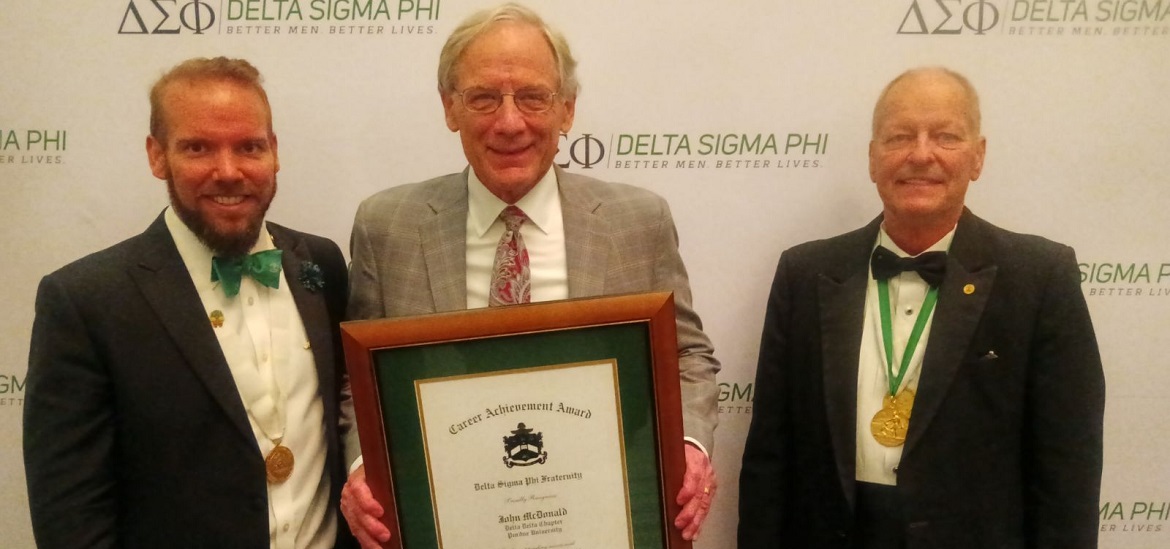 Celebrating Excellence: John McDonald Receives Career Achievement Award at Delta Sigma Phi Fraternity National Convention Awards Dinner in Austin, Texas
