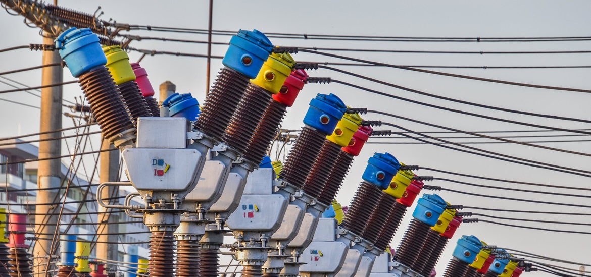 power transformers and electricity lines