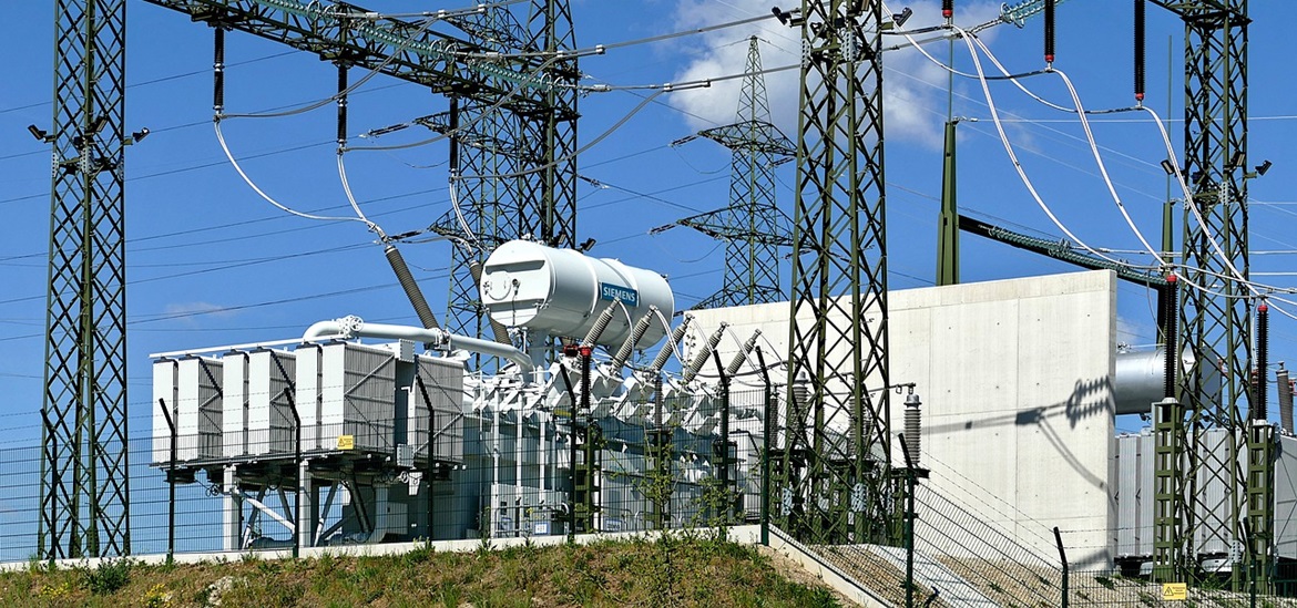 Transformer substation on the hill