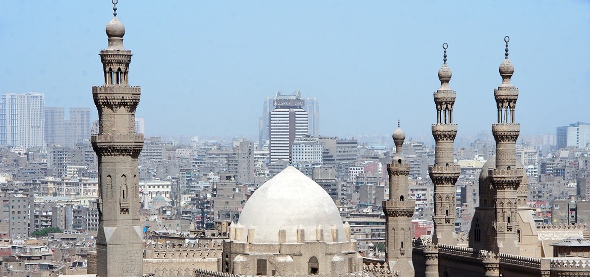 Cairo -Minaret and the city in the background