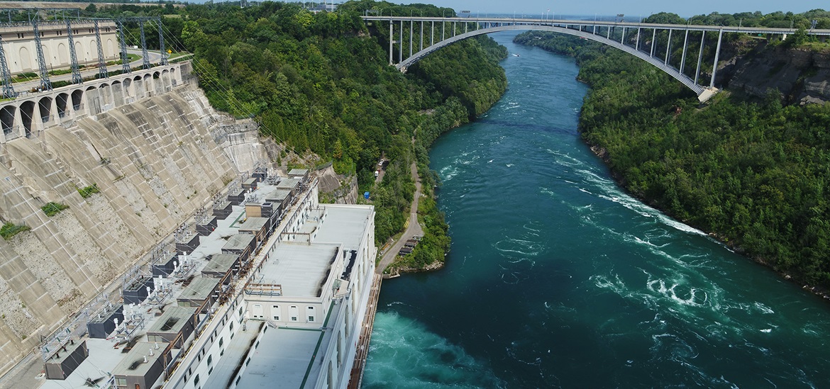 A view of the Sir Adam Beck I Generating Station in Niagara Falls.