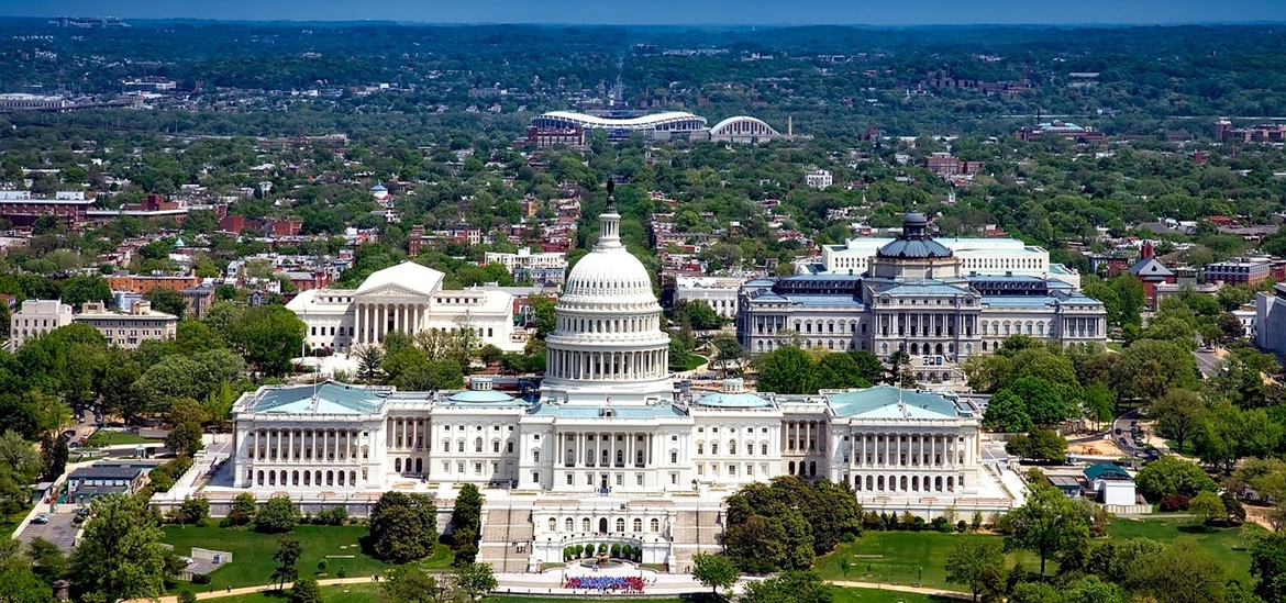 Total of Washington DC with the White House in the centre