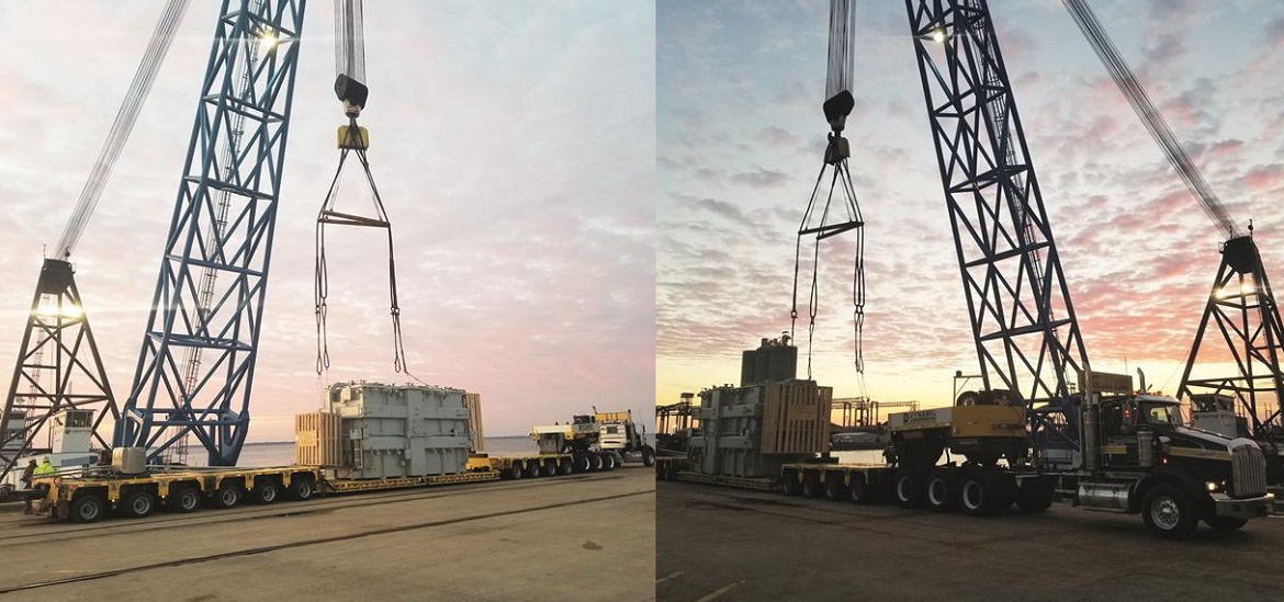 Dynamic Specialized transports massive transformer in Newport News technology