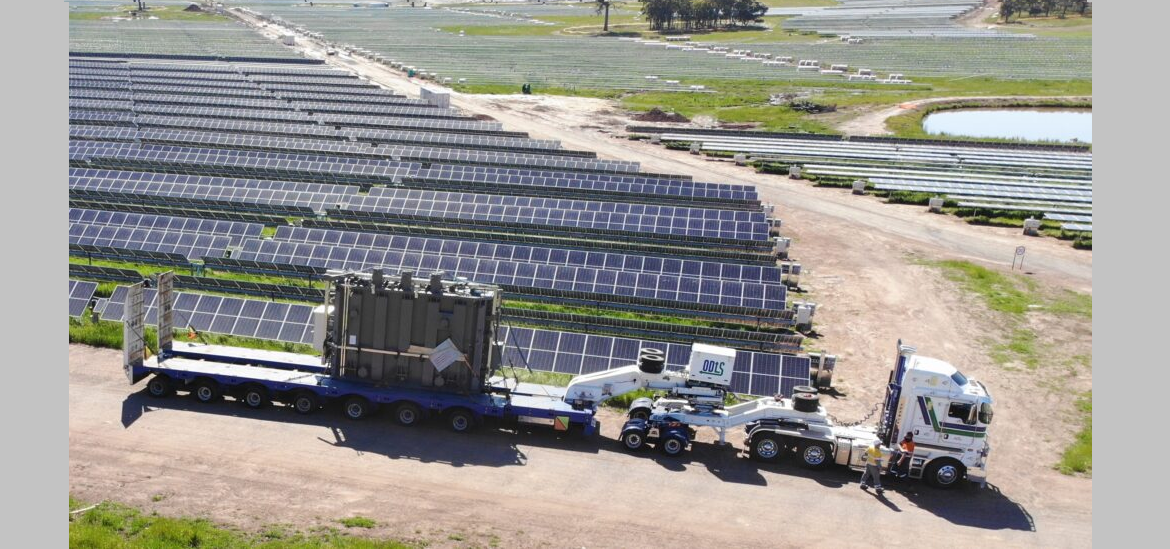 80t transformer arrives at Winton Solar Farm technology