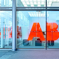 ABB headquarters glass entrance 