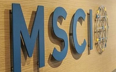 MSCI Logo against wooden wall
