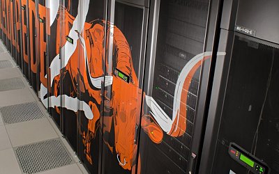 The Stampede2 supercomputer at the Texas Advanced Computing Center at The University of Texas at Austin. 